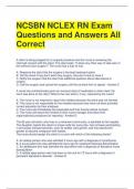 NCSBN NCLEX RN Exam Questions and Answers All Correct (1)