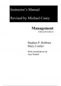 Instructor Manual For Management 15th Edition By Stephen Robbins, Mary Coulterr (All Chapters, 100% Original Verified, A+ Grade) 