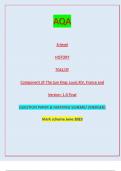 AQA A-level HISTORY 7042/2F Component 2F The Sun King: Louis XIV, France and  Version: 1.0 Final IB/M/Jun23/E6 7042/2F A-level HISTORY Component 2F The Sun King: Louis XIV, France and Europe, 1643–1715// QUESTION PAPER & MARKING SCHEME/ [MERGED] Marl( sch