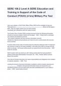 SERE 100.2 Level A SERE Education and Training in Support of the Code of Conduct (FOUO) (4 hrs) Military Pre Test