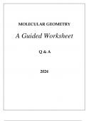 MOLECULAR GEOMETRY A GUIDED WORKSHEET Q & A 2024