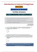 CLC 058 Introduction to Contract Pricing Exam 2024/2025 Questions & Answers Verified Answers (ALL ANSWERS 100% CORRECT)