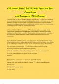 CIP Level 2 NACE-CIP2-001 Practice Test  Questions and Answers 100% Correct