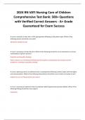 2024 RN VATI Nursing Care of Children  Comprehensive Test Bank: 500+ Questions  with Verified Correct Answers - A+ Grade  Guaranteed for Exam Success