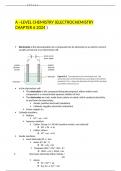 A –LEVEL CHEMISTRY (ELECTROCHEMISTRY CHAPTER 6 2024 )