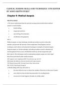 CLINICAL NURSING SKILLS AND TECHNIQUES, 10TH EDITION BY ANNE GRIFFIN PERRY ISBN- 978-0323708630 Chapter 9: Medical Asepsis Verified 2024 Practice Questions and 100% Correct Answers with Explanations for Exam Preparation, Graded A+