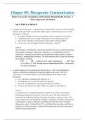 Chapter 09: Therapeutic Communication  |Halter: Varcarolis’ Foundations of Psychiatric Mental Health Nursing: A Clinical Approach, 8th Edition