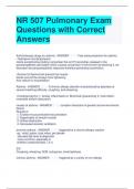 NR 507 Pulmonary Exam Questions with Correct Answers