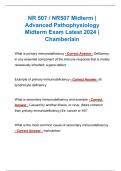 NR 507 / NR507 Midterm | Advanced Pathophysiology Midterm Exam Latest 2024 | Chamberlain