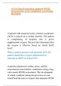 ACLS Final Exam latest updated WITH QUESTIONS AND VERIFIED ANSWERS 20232024              A patient with suspected acute coronary syndromes (ACS) is placed on a cardiac monitor. The patient is complaining of dyspnea and is given supplemental oxygen. Th