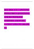   2023-2024 ATI CAPSTONE PEDIATRICS QUESTIONS AND RATIONLESS VERIFIED ANSWERS  LATEST UPDATE GRADE A+          a nurse is reviewing the history and physicality of an adolescent client who has conduct disorder. what is an expected finding? (ANS- suspended 