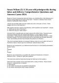 Susan Wilson (2) A 26-year-old primigravida during labor and delivery Comprehensive Questions and Answers Latest 2024. 