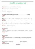 BIOS 224 Metabolism Test (Latest 2024 / 2025) Questions & Answers with rationales