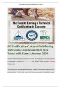 ACI- Concrete Field-Testing Technician  Exam Questions & Answers  Bundle. 