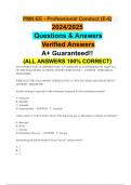 PMK-EE - Professional Conduct (E-6) 2024/2025  Questions & Answers  Verified Answers  A+ Guaranteed!!  (ALL ANSWERS 100% CORRECT)