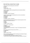 BIO 250 FINAL EXAM STUDY GUIDE