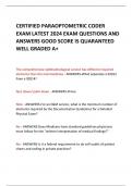 CERTIFIED PARAOPTOMETRIC CODER EXAM LATEST 2024 EXAM QUESTIONS AND ANSWERS GOOD SCORE IS QUARANTEED WELL GRADED A+   