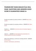 PEARSON RBT EXAM 2024/ACTUAL REAL EXAM  QUESTIONS AND ANSWERS GOOD SCORE IS GUARANTEED GRADE A+ 