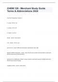 CHEM 120 - Merchant Study Guide Terms & Abbreviations 2024