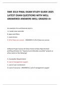 SWE 3313 FINAL EXAM STUDY GUIDE 2025 LATEST EXAM QUESTIONS WITH WELL ANSWERED ANSWERS WELL GRADED A+ 