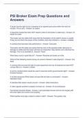 PSI Broker Exam Prep Questions and Answers. (Graded A)