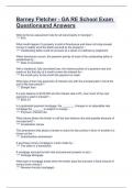 Barney Fletcher - GA RE School Exam Questionsand Answers