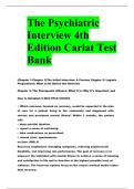 2023 Psychiatric Interview 5th Edition Carlat Test Bank