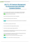 VN1 T3 - ATI Capstone Management Pre-Assessment Quiz 2024 With Complete Solutions and Rationale 