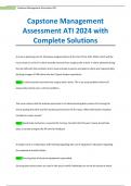 Whole; ATI capstone management/Capstone Management Assessment ATI| Tests With Verified Answers /2024 guide