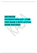 ADVANCED  PATHOPHYSIOLOGY UTMB  5355 EXAM 2 WITH ACTUAL  EXAM 20232024