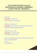 CPT- INTRO TO HCPCS EXAM |  QUESTIONS & ANSWERS (VERIFIED) |  LATEST UPDATE | GRADED A+CPT- INTRO TO HCPCS EXAM |  QUESTIONS & ANSWERS (VERIFIED) |  LATEST UPDATE | GRADED A+