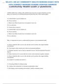 NR-441: | NR 441 COMMUNITY HEALTH NURSING EXAM 2 QUESTIONS & ANSWERS