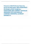 Peduatrics HESI PN Review Maternity  NCLEX PN 2023-2024/ HESI PEDIATRICS  PN EXAM LATEST EXAM 