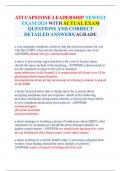 ATI CAPSTONE LEADERSHIP NEWEST  EXAM 2024 WITH ACTUAL EXAM QUESTIONS AND CORRECT  DETAILED ANSWERS/AGRADE