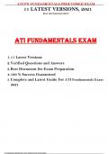 ATI PN FUNDAMENTALS PROCTORED EXAM 11 LATEST VERSIONS, 2021 BEST REVISED DOUMENT