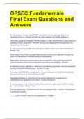 BUNDLE FOR OPSEC Exam Questions with Correct Answers