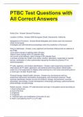 PTBC Test Questions with All Correct Answers