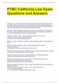 PTBC California Law Exam Questions and Answers