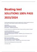 Boating test SOLUTIONS 100% PASS 2023/2024