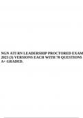 NGN ATI RN LEADERSHIP PROCTORED EXAM 2023 (3) VERSIONS EACH WITH 70 QUESTIONS A+ GRADED & ATI RN LEADERSHIP PROCTORED EXAM 2019 VERSION 1,2 & 3 {MERGED} 100%CORRECT QUESTIONS AND ANSWERS.