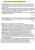 TEAS 7 Test Chemistry - Chemical Bonds & Solutions (Answered)