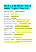 HCB 101 Exam Questions with Complete Solutions