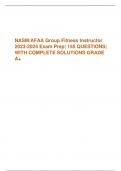 NASM/AFAA Group Fitness Instructor  2023-2024 Exam Prep| 155 QUESTIONS|  WITH COMPLETE SOLUTIONS GRADE  A+ Which class format is most likely to include  a combination of resistance and cardio  elements, with a goal of providing a totalbody workout in a m