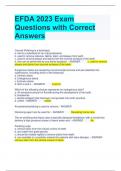 Bundle For EFDA Final Exam Questions with All Correct Answers