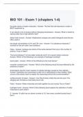 BIO 101 - Exam 1 (chapters 1-4) Questions and Answers