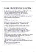 NCLEX EXAM PREVIEW QUESTIONS AND ANSWERS 2024