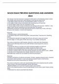 NCLEX EXAM PREVIEW QUESTIONS AND ANSWERS 2024