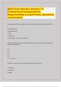 BOC Exam Review--Section 13:  Professional Development &  Responsibility/ Examminable Questions and answers For 2024/25. (Long & Hale), Questions  and answers,