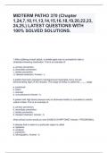 MIDTERM PATHO 370 (Chapter 1,24,7,10,11,13,14,15,16,18,19,20,22,23,24,25,) LATEST QUESTIONS WITH 100% SOLVED SOLUTIONS.