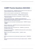 CAMRT Practice Questions 2023//2024